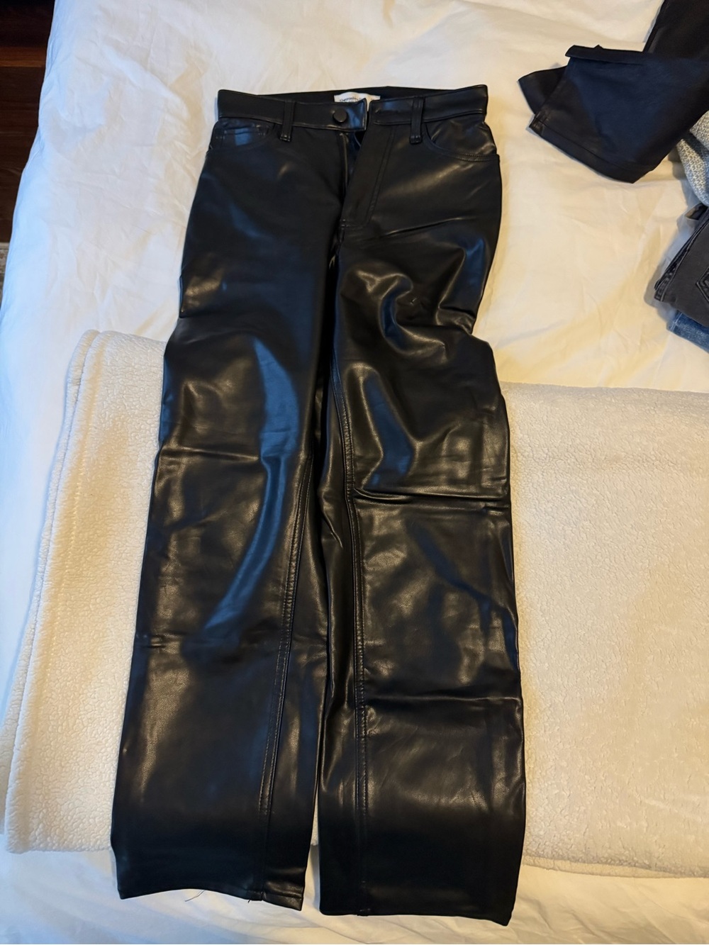 Abercrombie & Fitch Woman’s Black Ultra High Rise Faux Leather Pants
